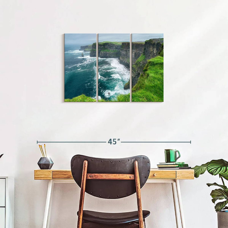 Windy Cliff Of Moher 3 pièces, H 20 po x l 33 po x P 1,25 po