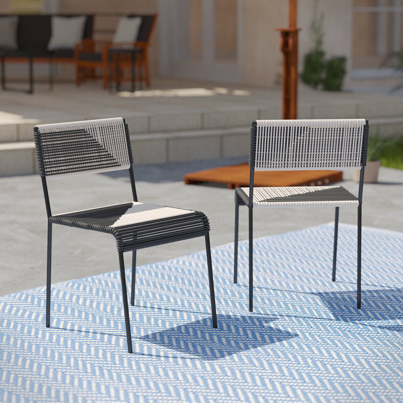 Ensemble de chaises d'extérieur tissées 2 pièces Caida