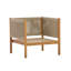 Ensemble de 2 chaises longues de patio modernes, corde en bois d'acacia pour la maison extérieure