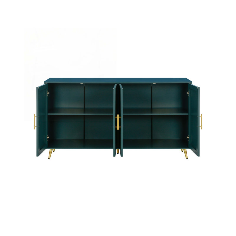 Console en bois avec armoire de rangement, tablettes réglables