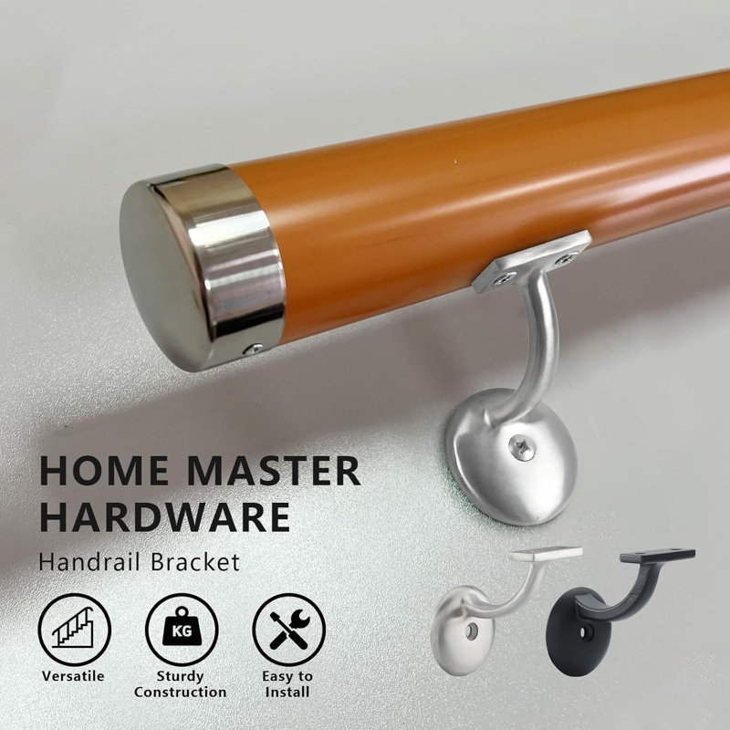 Supports d'escalier pour main courante, support d'escalier robuste en acier inoxydable pour rampe d'escalier pour la maison ou le bureau, 2 pièces