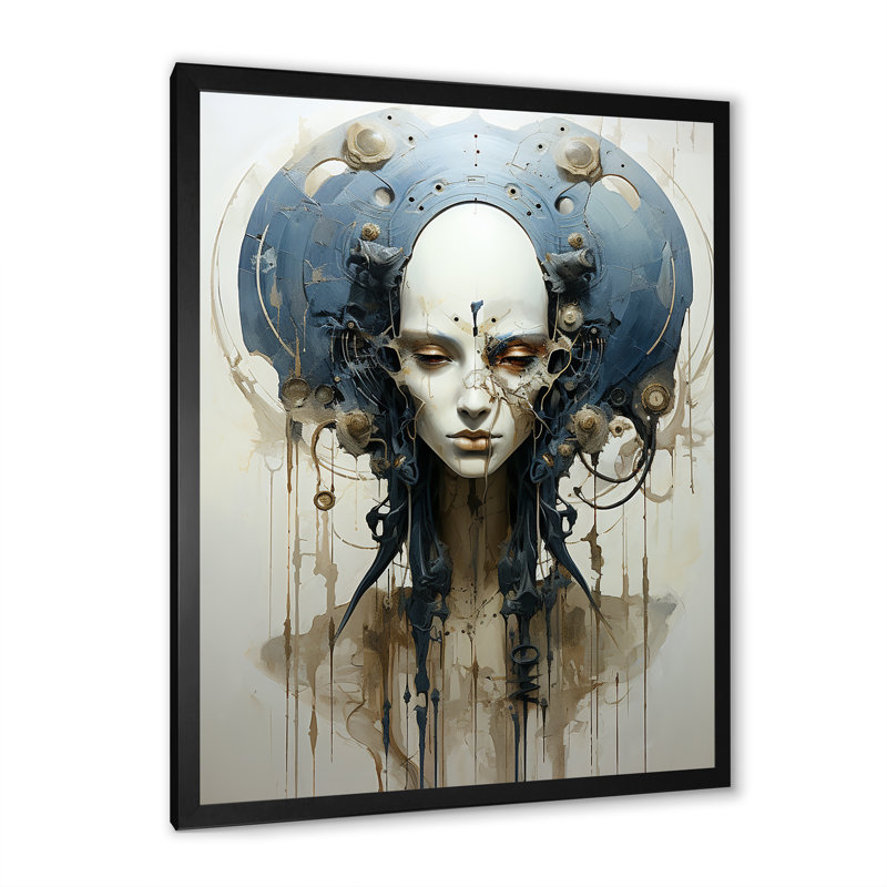 Minimalisme d'extraterrestres sur toile, Cadre simple noir, H 32 po x l 24 po x P 1 po