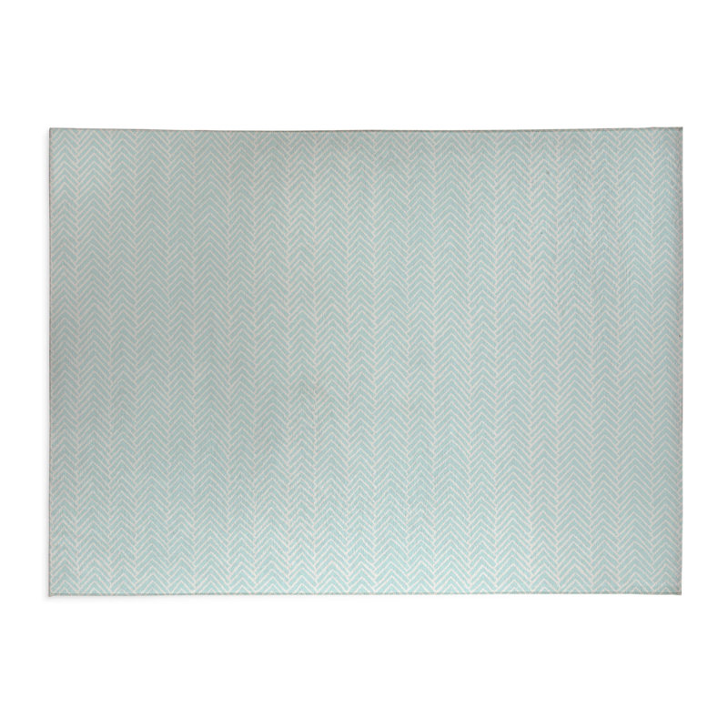 Chevron Snug Activity Mat, Light Blue/Blue, Rectangle 2' x 3'