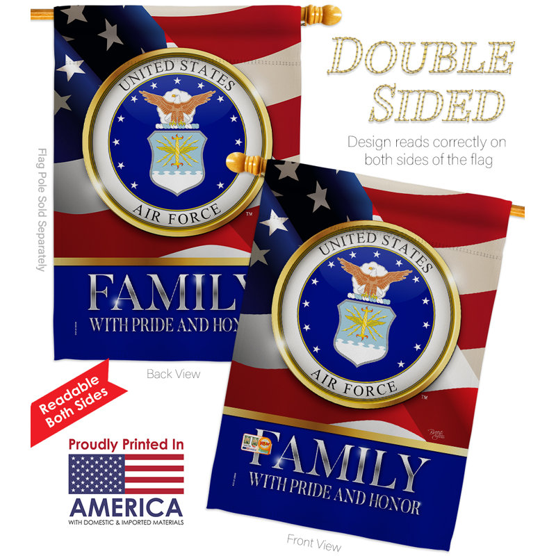 "us family" , décoration de polyester décoratif à 2 côtés 40 x 28 po ensemble de drapeau, Garde côtière des États-Unis