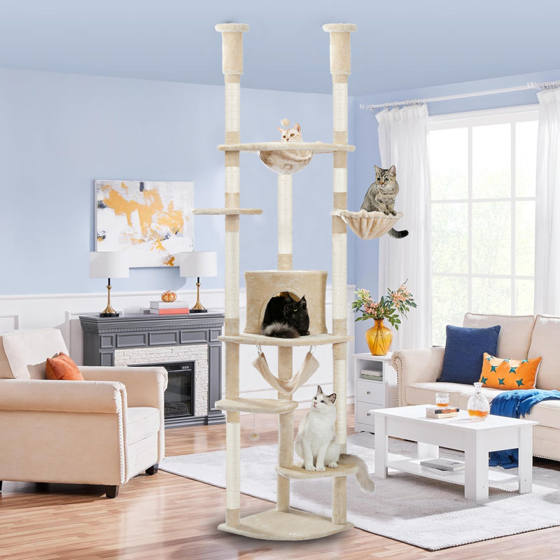 Eulanda 92.9'' H Cat Tree, Beige