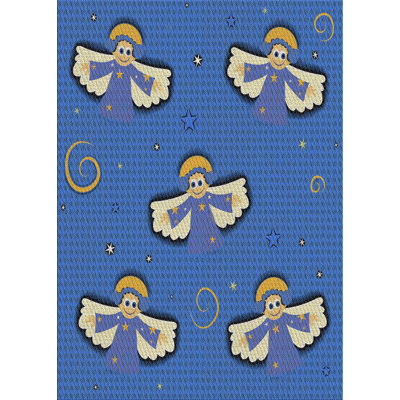 Tapis de la surface bleue en laine touffeté à la main Herr