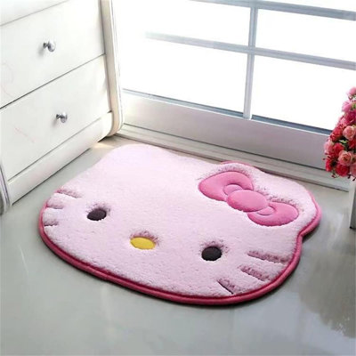 Cartoon Cat Face Pattern Bedroom Mat