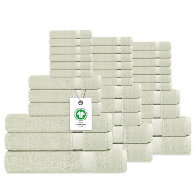 Ensemble de serviettes de bain 100% coton 100% coton luxueusement moelleux Certifié GOTS et OEKO-TEX