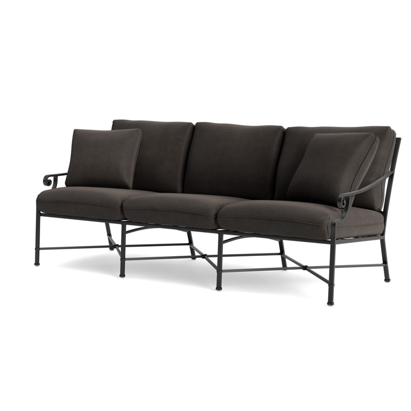 Venetian Outdoor 3 - Seat Patio Sofa, Textured Pewter, Fusion Charcoal
