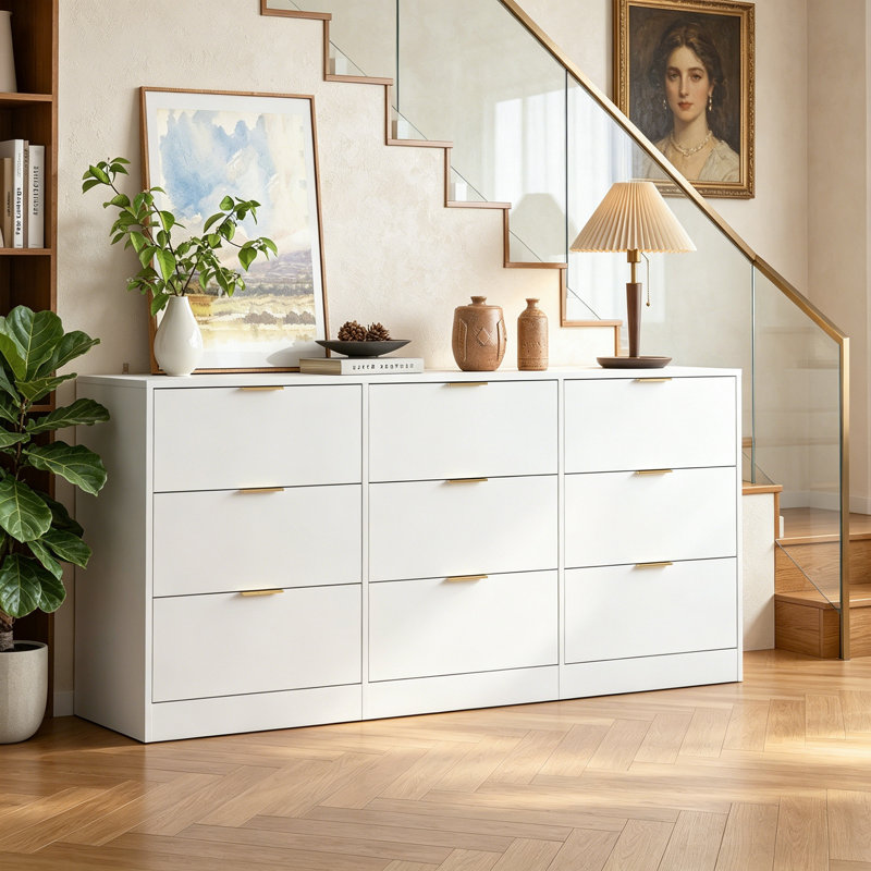 Commode 9 tiroirs, White