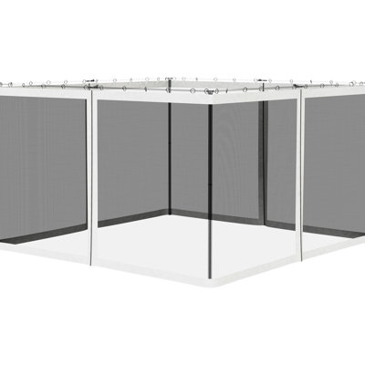 10' X 12' Gazebo Replacement Sidewall Mesh Netting, White - Keep Out And Area Clean, Effortless To Install Netting Replacement, 12', Outdoor Space From Bugs Mess, Easy Process