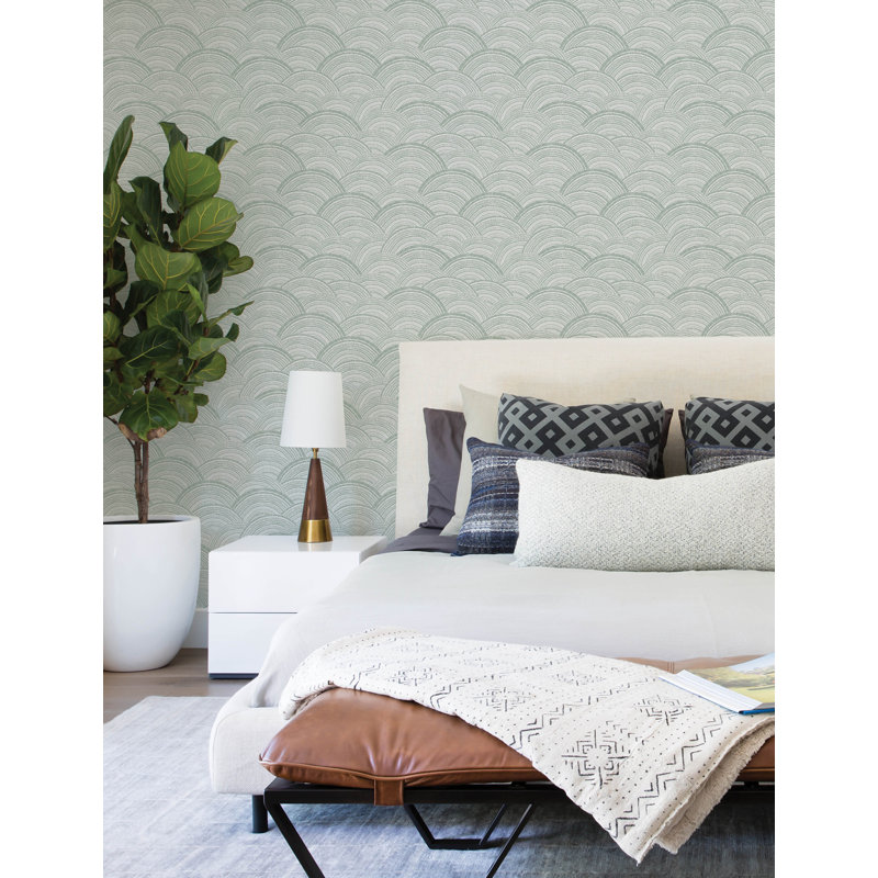 Encircle Indigo Geometric Wallpaper, Green