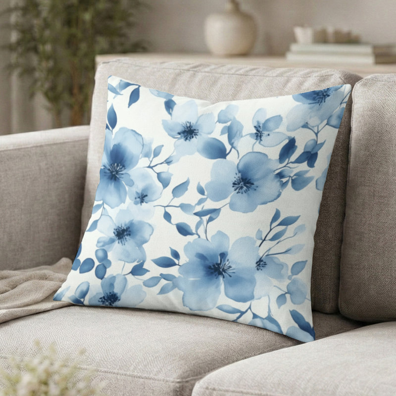 Coussin Floral, H 16 po x l 16 po
