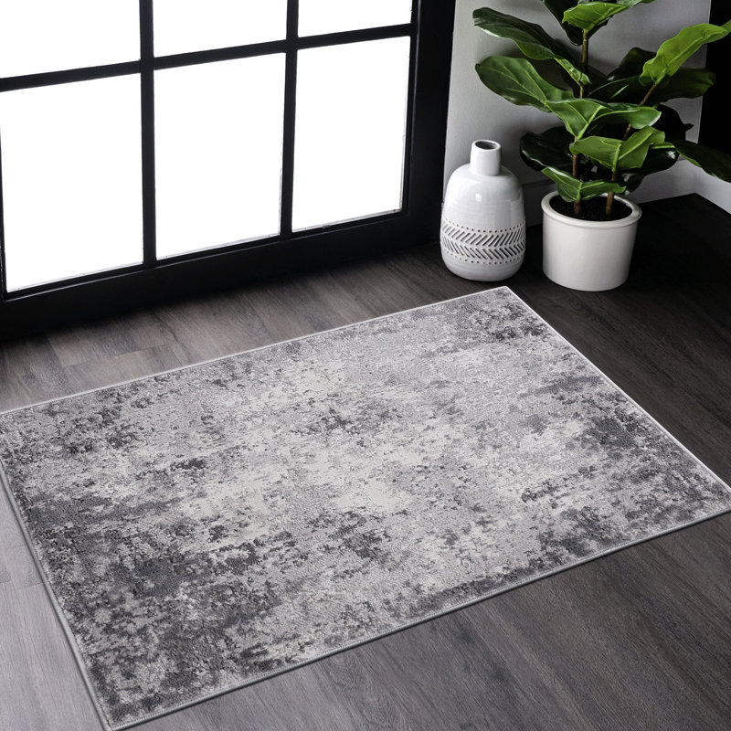 2X3 Loom & Rug, Grey Abstract Pattern, Non-Shedding, Stain , For Home Office And Study Non-Shedding Area Rug 2X3, , Ideal Living Room Eat-In Kitchen