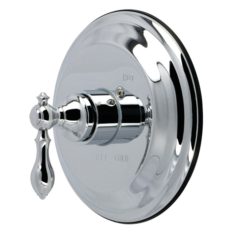 Ensemble de garniture de robinet de douche à pression équilibrée à poignée simple Kingston Brass American Classic - Valve incluse