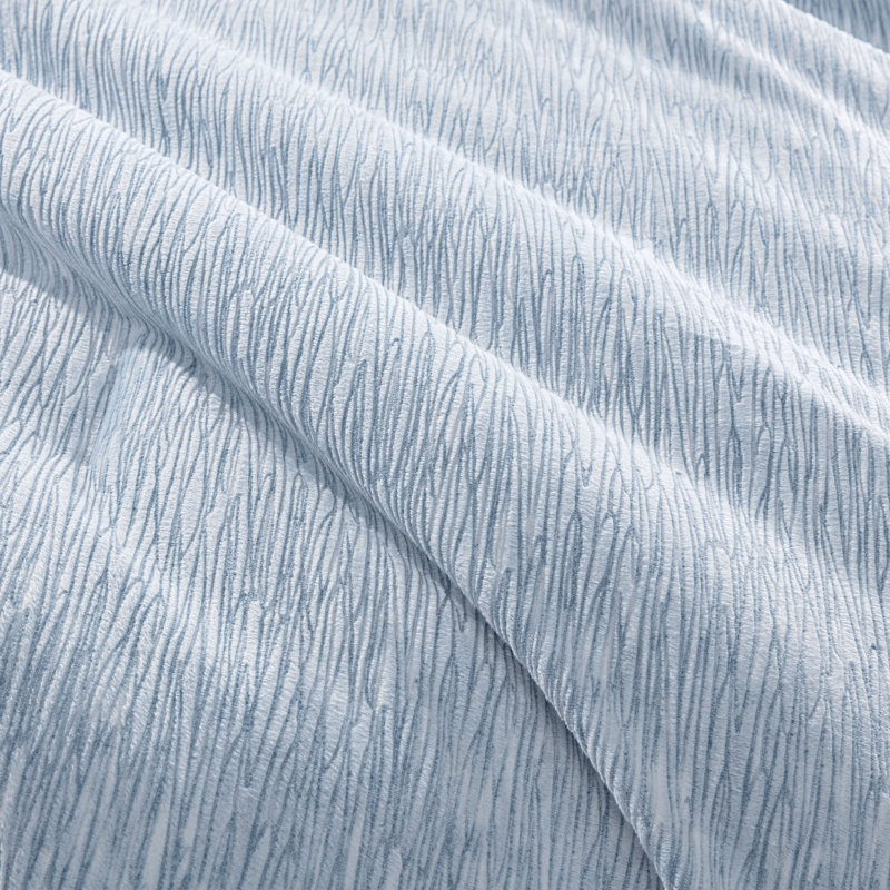 Soft Plush Jacquard Velvet Comforter Set, Full / Double Comforter + 2 Standard Shams, Blue