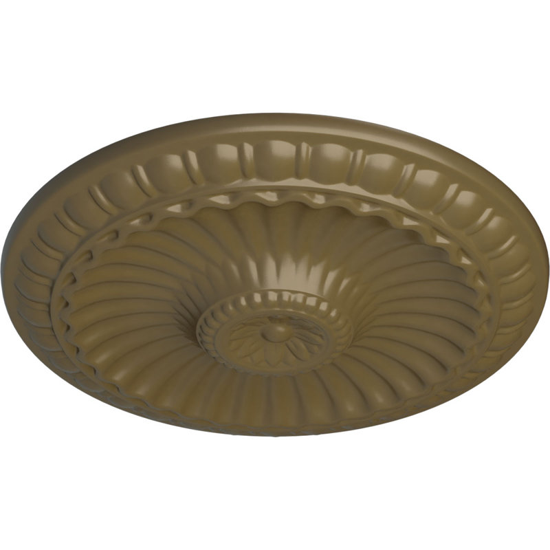 Médaillon de plafond Endurathane Acanthus, DE 11 3/8 po x P 2 po, finition bleu flash peinte à la main, Boue Mississippi