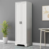 Tall Freestanding Storage Bathroom with high quality MDF board, Adjustable and Fixed Shelves