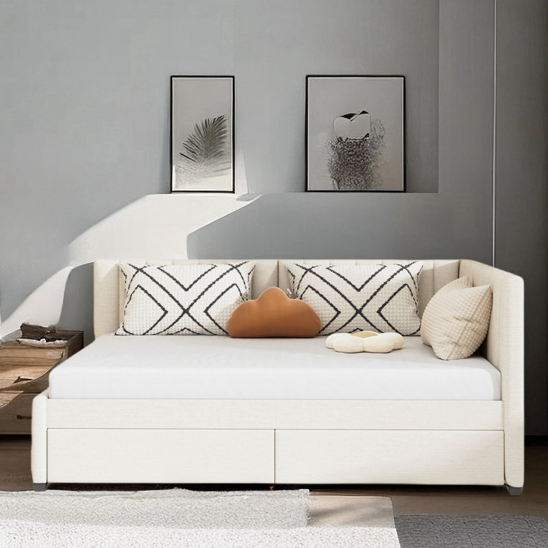 Kaydhen Upholstered Daybed, Beige