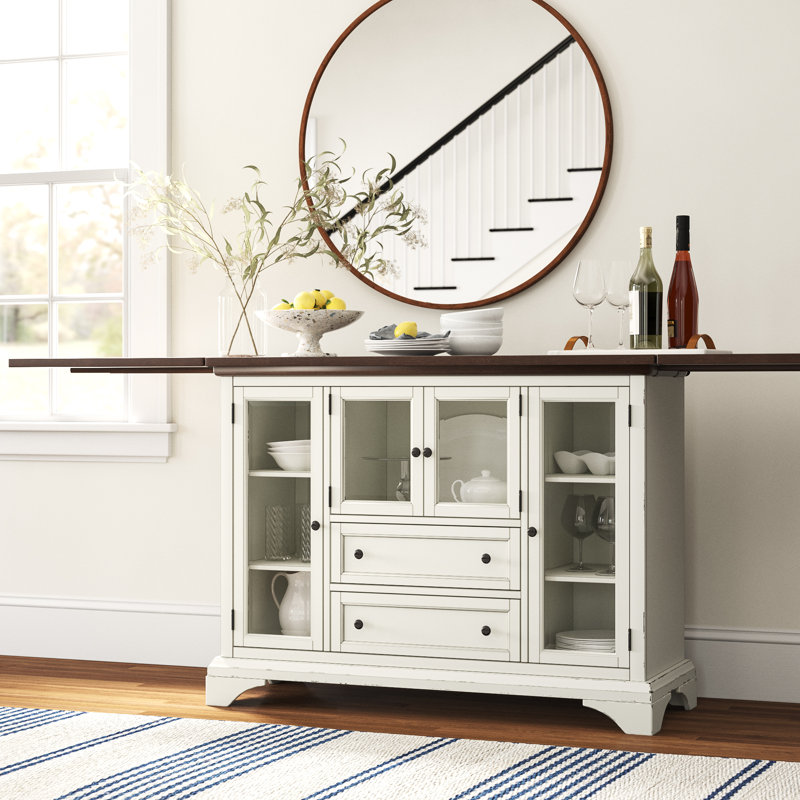 Ajala Flip-Top 95-inch Solid Rubberwood Server