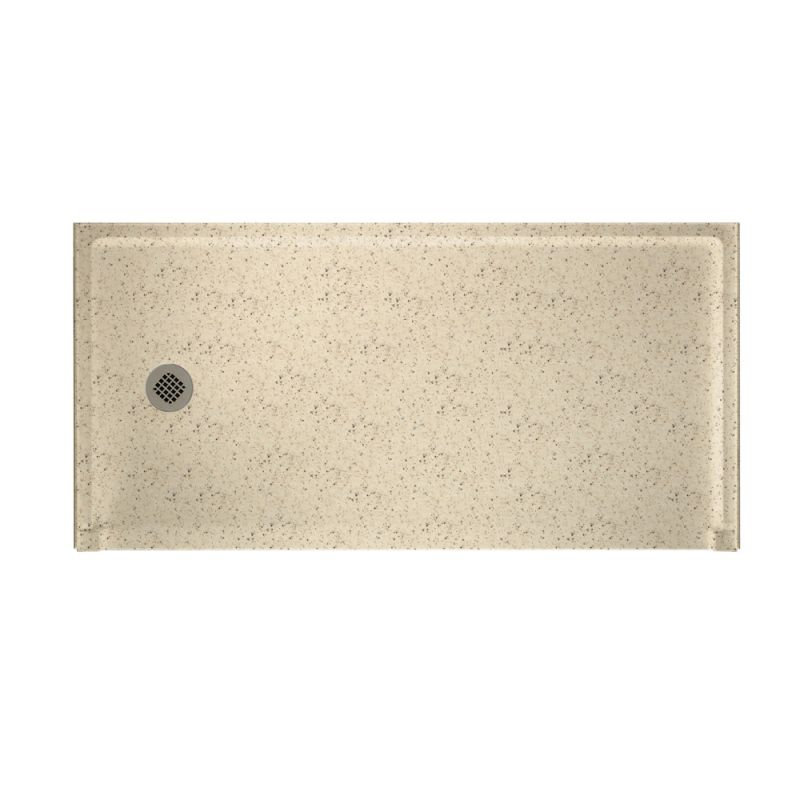 Base de douche à seuil simple 30 po x 60 po Solid Surface, Côté gauche, Sable des Bermudes