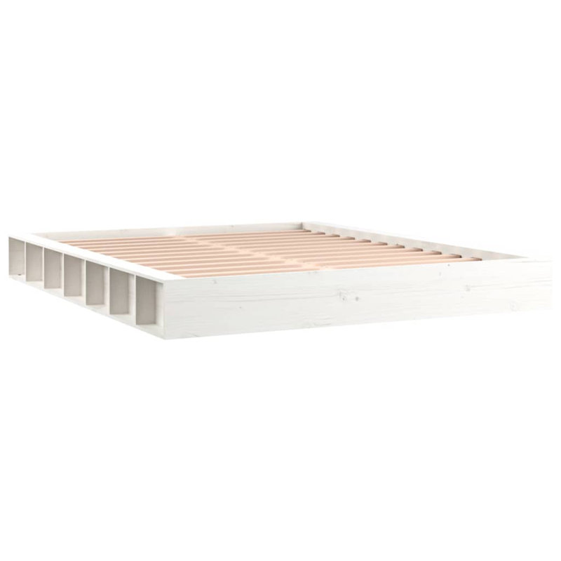 Bed Frame Solid Wood, White, Super King (6')