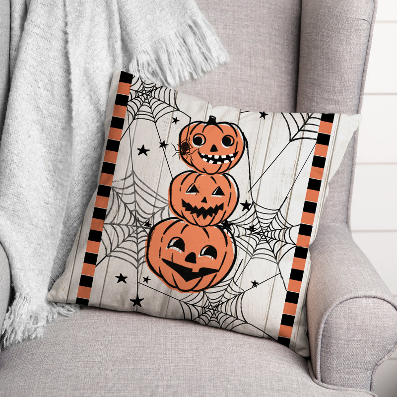 Jackolantern Stack Throw Pillow