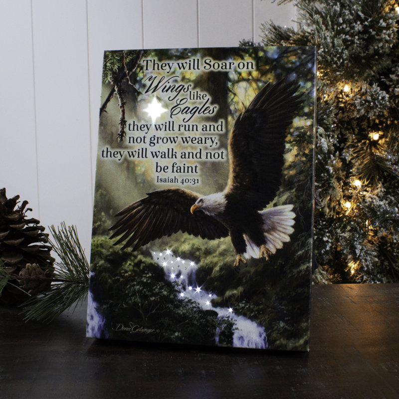 Toile à dos de chevalet 8 pi x 6 pi Eagle's Flight Scripture