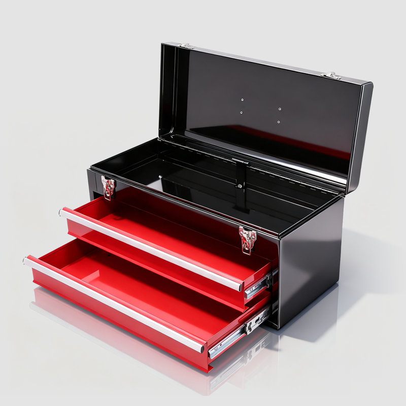Boîte à outils 20 "à 2 tiroirs, coffre à outils avec rangement en métal pour atelier