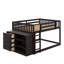 Lit double superposé au dessus d'un lit double avec tiroirs et 3 tablettes-4638029