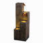 Fontaine en cascade texturée en bois 34 "pour l'intérieur et l'extérieur