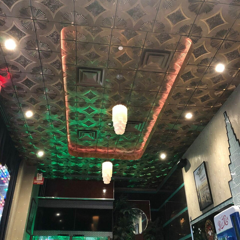 Sunset Boulevard 2 ft. x 2 ft. PVC Lay-in or Glue-up Ceiling Tile, Antique Copper
