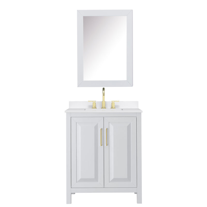 Daria 30'' W Vanity, Giotto Quartz, White, Brushed Gold