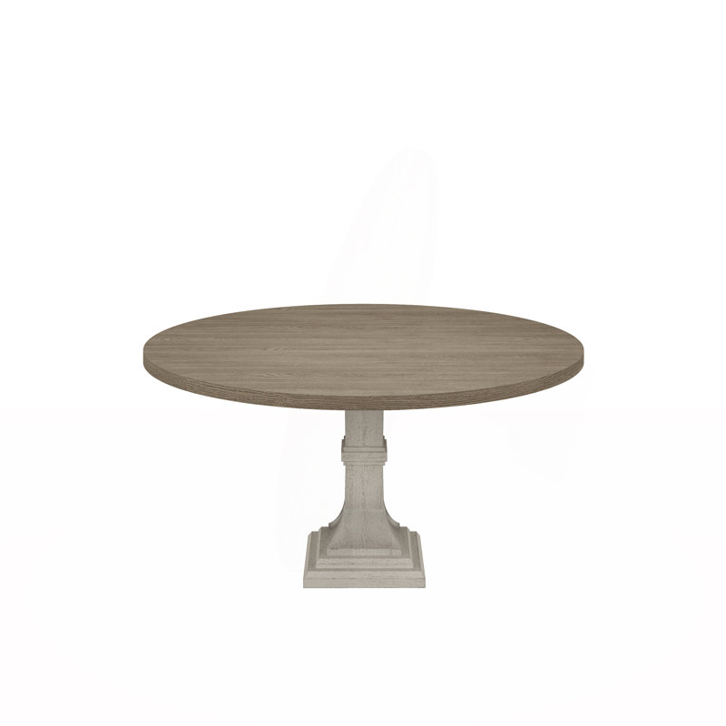Table de salle à manger ronde blanche et grise Tannen