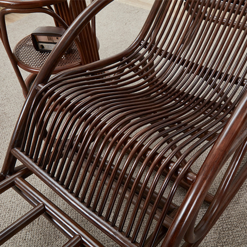 Natural rattan woven home casual rocking chair, Dark Brown