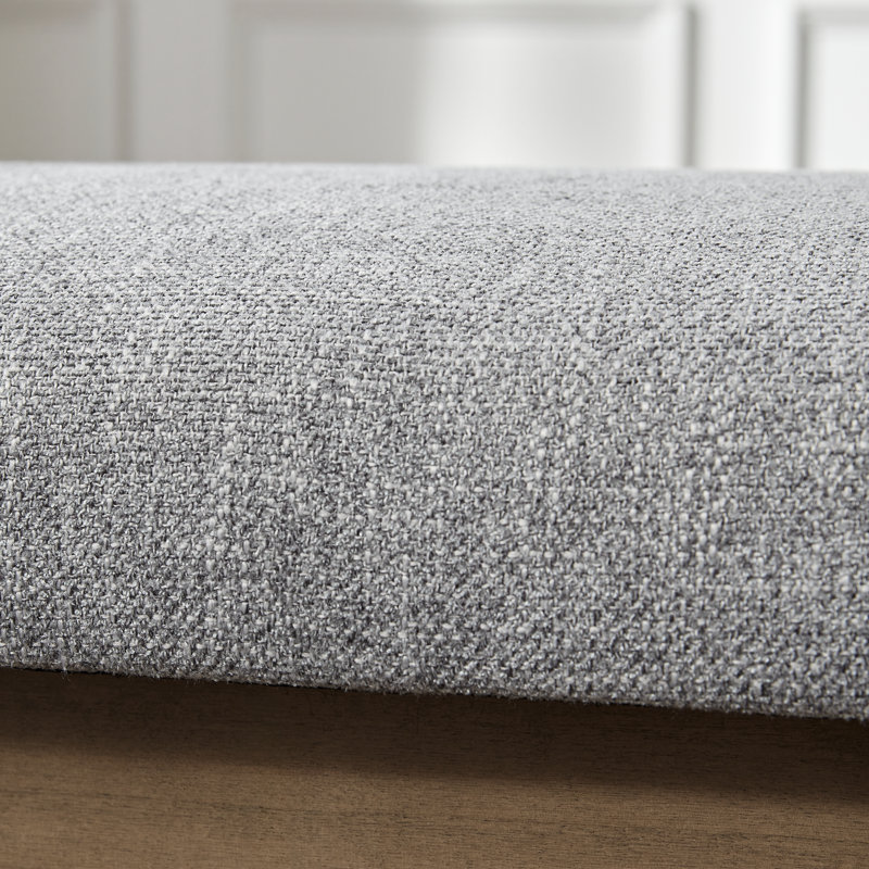 Polyester Upholstered Storage Bench, Grey