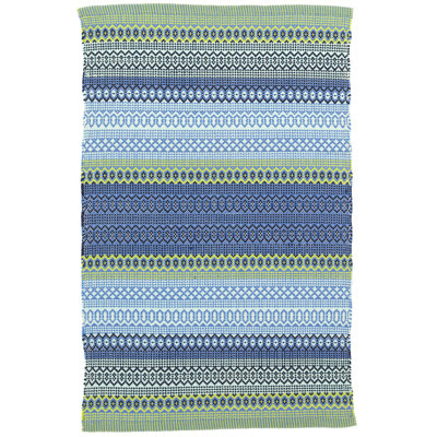 Tapis bleu / vert tissé à la main Fiesta