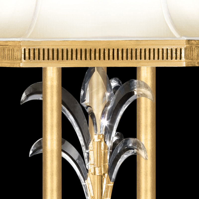 Beveled Arcs Gold Leaf 37" Candlestick Table Lamp with Crystal Accents