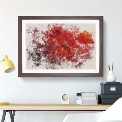 Migratory Geese Watercolour - Picture Frame Graphic Art