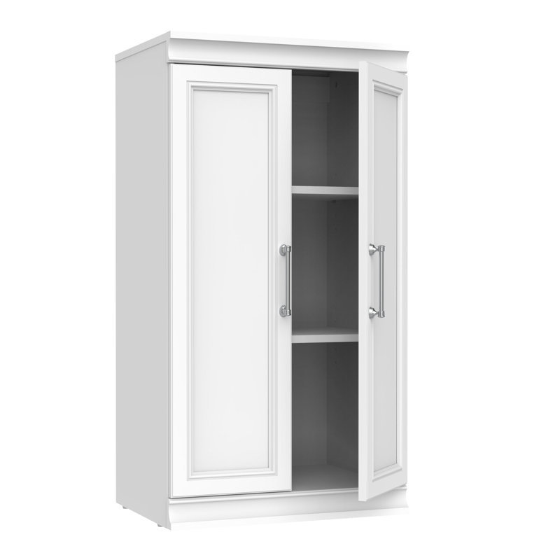 Modular Storage 21.38" W 3 Shelf Storage with Doors, White