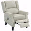 Fauteuil d'appoint inclinable de base pour le salon avec chaleur, canapé simple à oreilles, fauteuil d'appoint inclinable de base en tissu de lin moderne avec repose-pieds, poche latérale