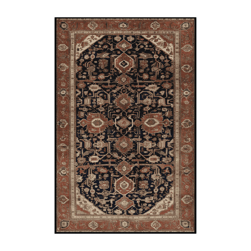 Tapis brun lavable à la machine, Rectangulaire 7 pi x 10 pi