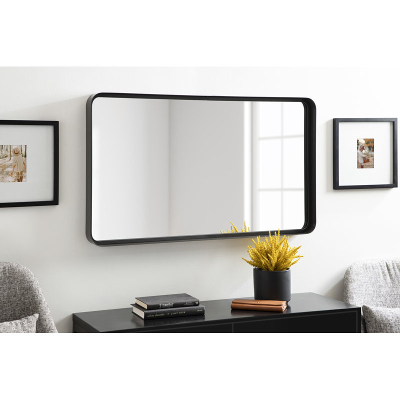 Annaluisa Metal Flat Mirror, Grey, 40x24