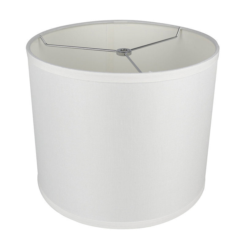 Abat-jour tambour en lin classique Ganya (araignée), Blanc cassé, H 10 po x l 10 po x P 10 po