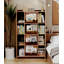 Bibliothèque modulaire à compartiments multiples en bois avec panneau perforé-362126442