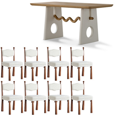 French style solid wood dining table set