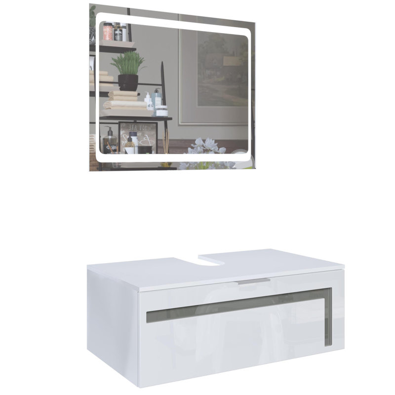 Kerner 960mm Wall Mounted Vanity Unit, Grey