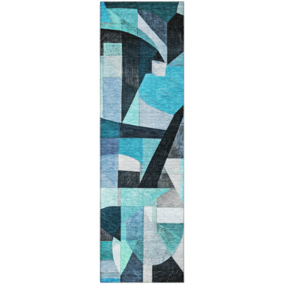 Premium Machine Washable Lubbers AMF1757 Abstract Rug