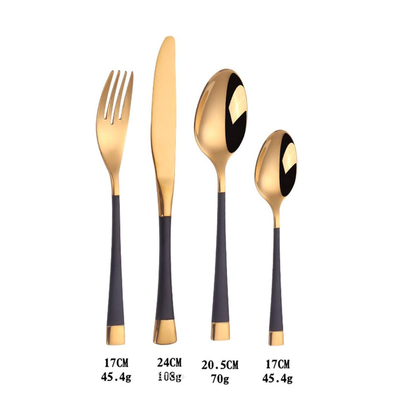 Mercer41 Ferkin Stainless Steel Flatware Set - Service for 6, Black