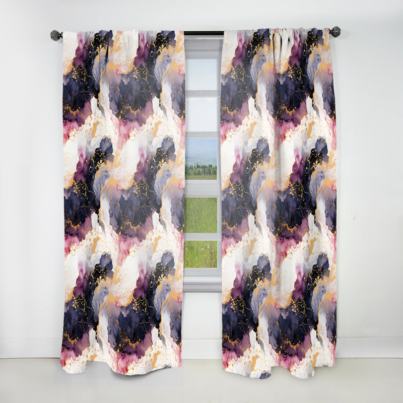 Rideau obscurcissant en marbre Gold Cosmic Intrigue Marble Mirage, L 52 po x L 63 po